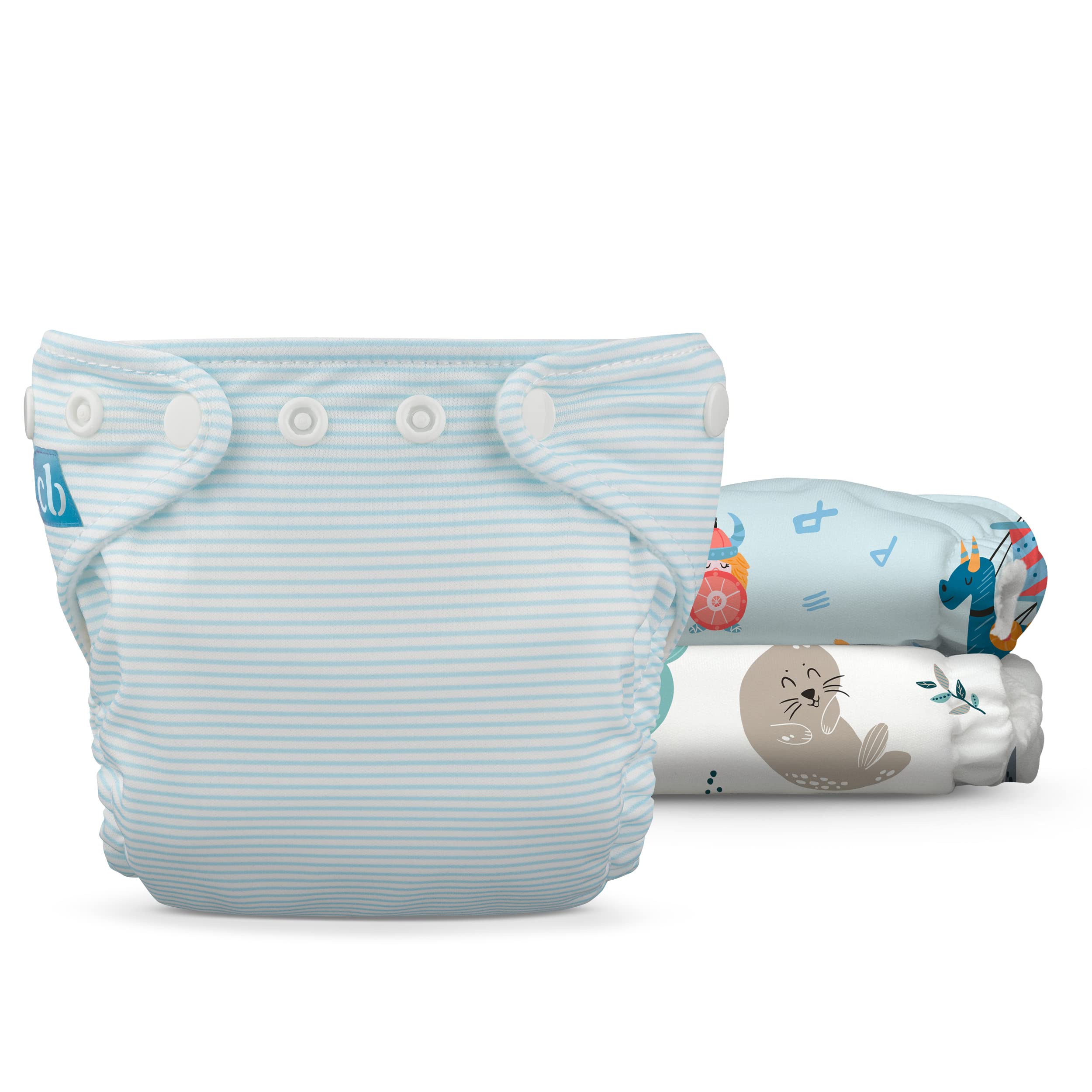 Charlie Banana Ocean Voyage pack shows soft fleece lining for gentle newborn wear.