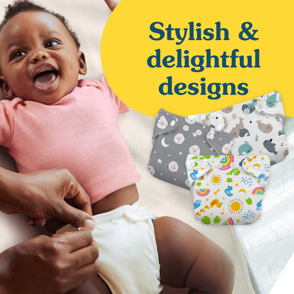 Charlie Banana diaper shows soft fleece lining for a gentle touch.