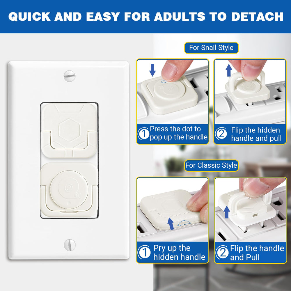 CharmFields compact-design outlet covers save space while guarding wall sockets.