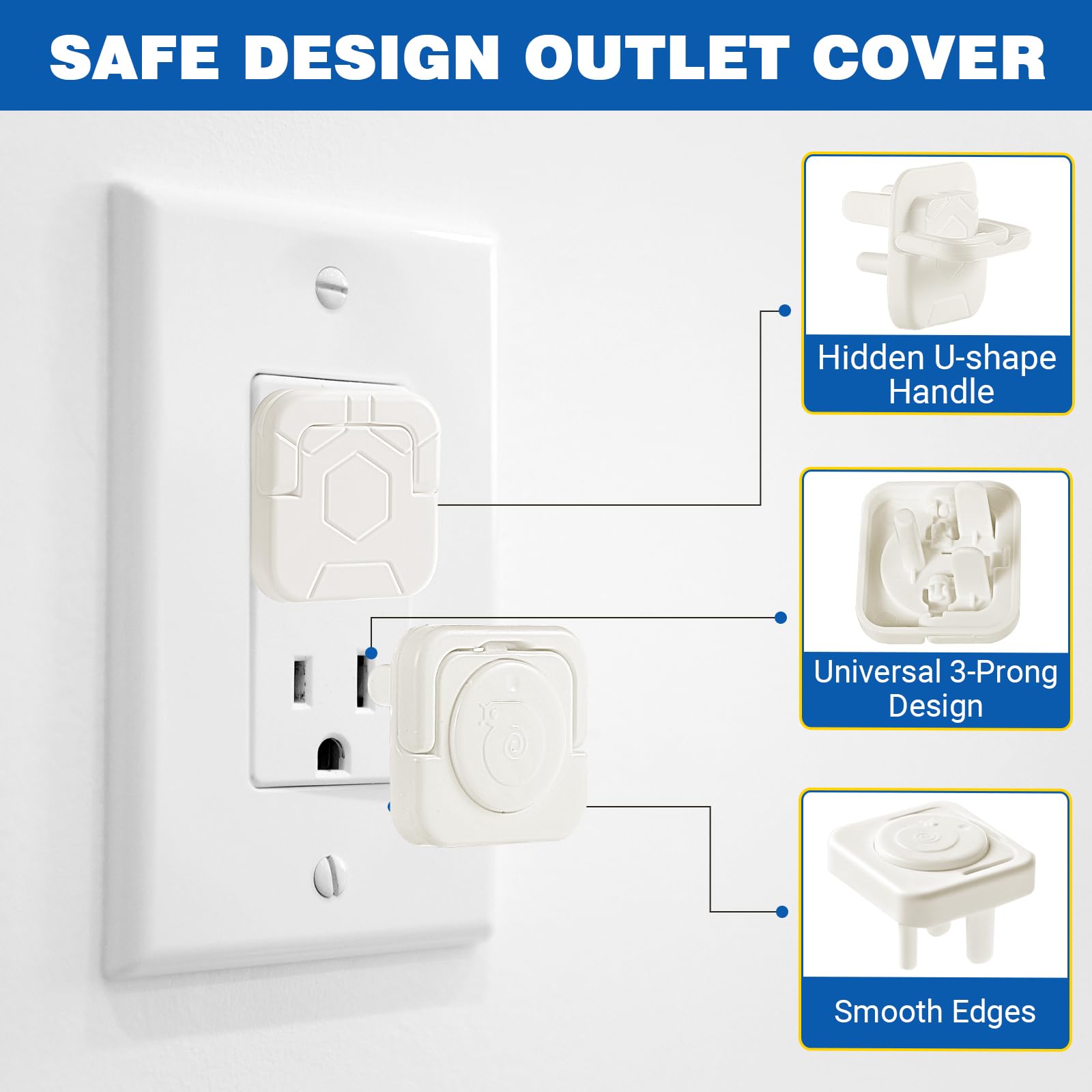CharmFields hidden-pull-tab outlet covers allow easy adult removal and safer homes.