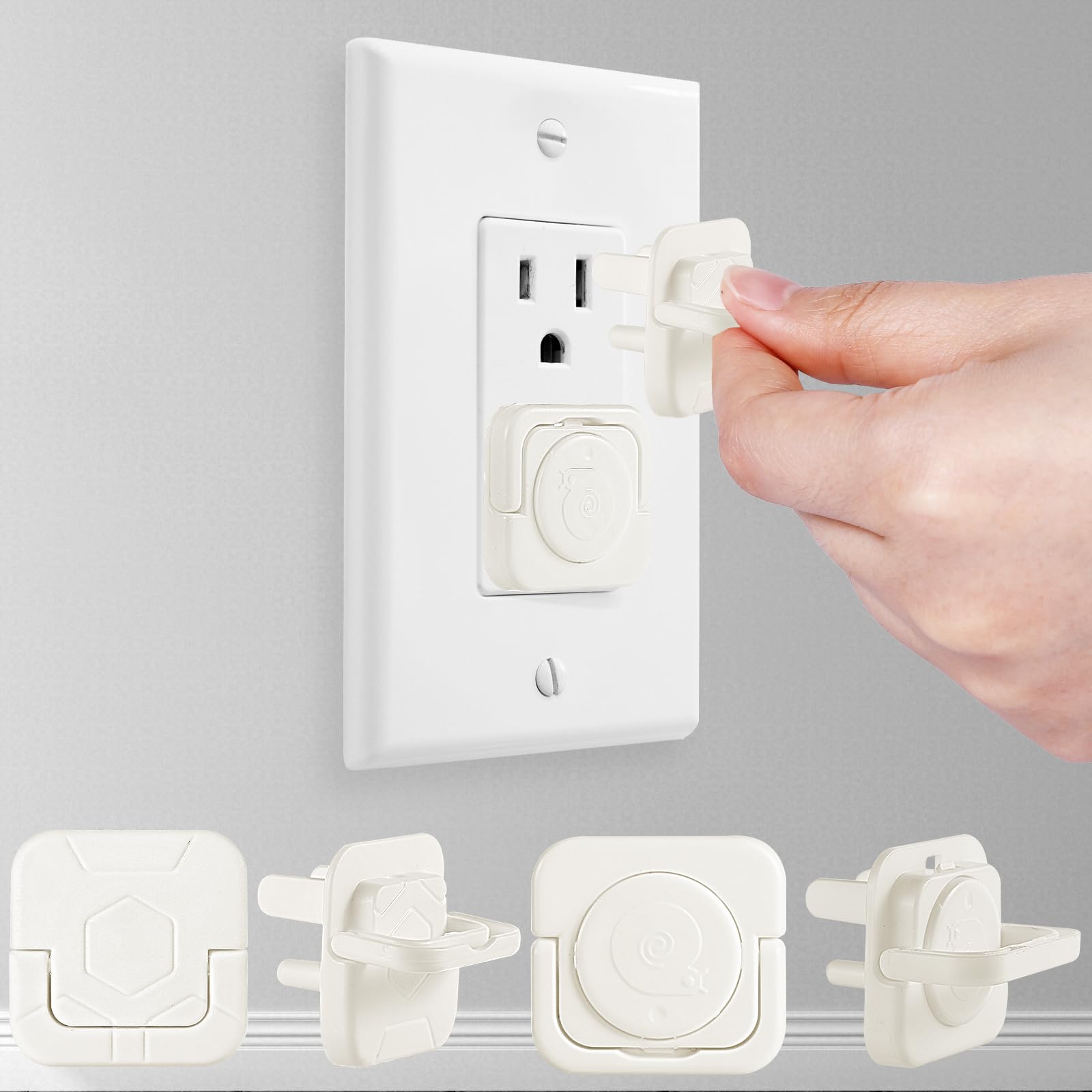 CharmFields snail-pattern outlet covers safeguard nursery outlets.