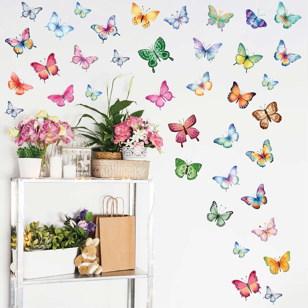 CharmFlo butterfly wall decal furniture accents offer easy, stylish decorative touch without wall damage.