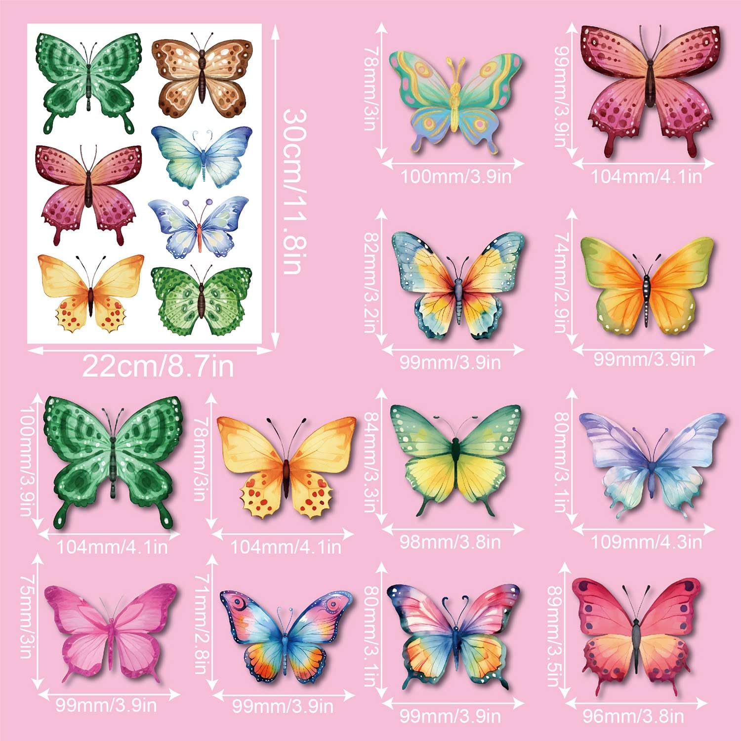 CharmFlo butterfly wall decal room decor setup illustrates versatile styling across surfaces.