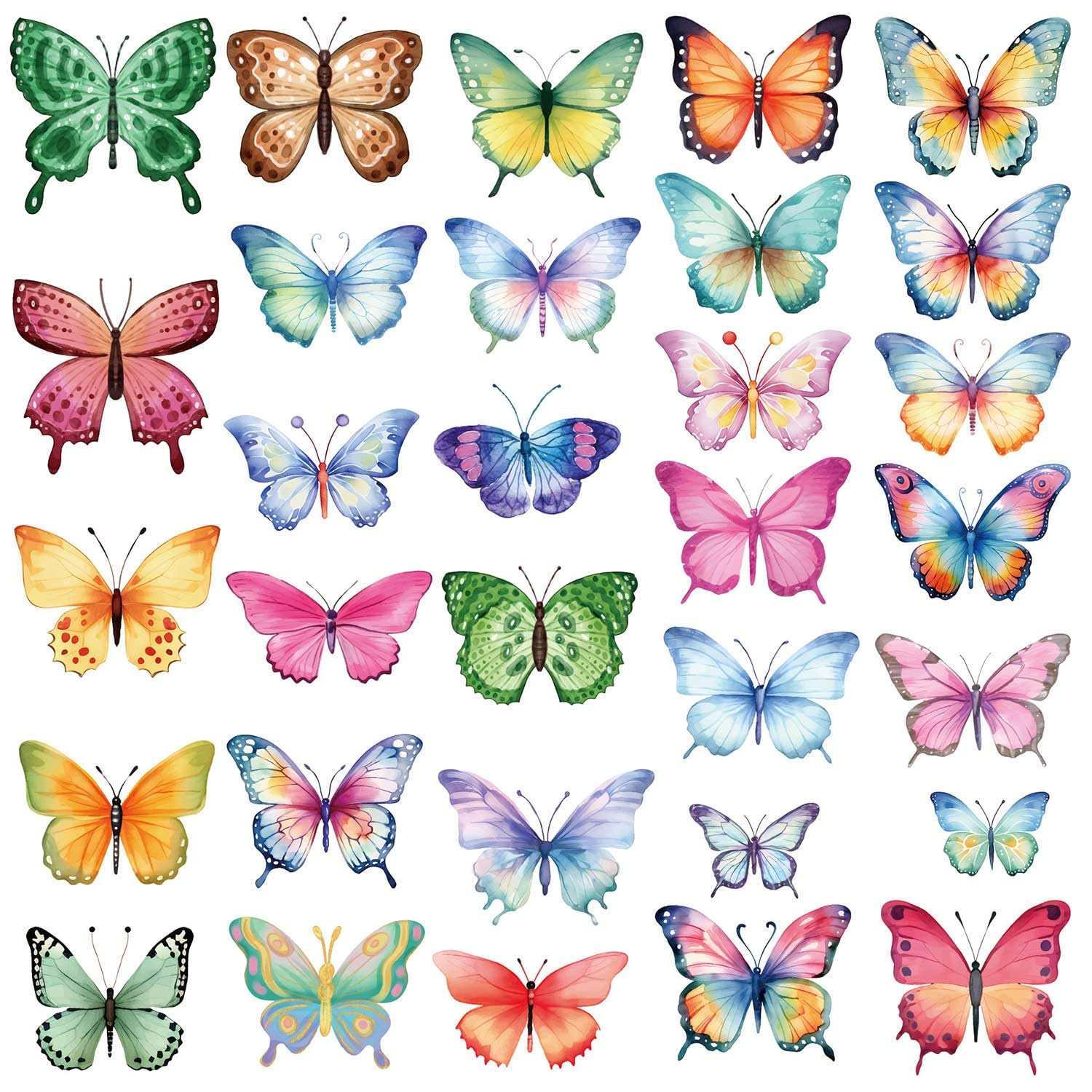 CharmFlo butterfly wall decal sheet 02 brightens playrooms with removable, residue-free decor.