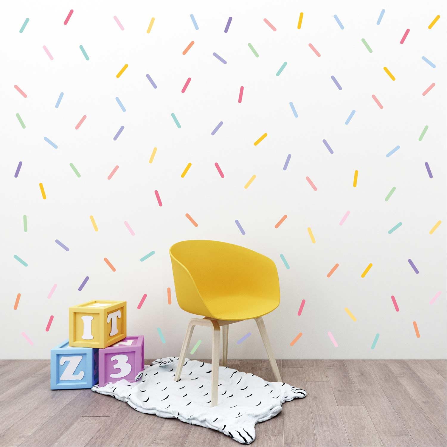 CharmFlo Confetti decals sheet size 11.8 by 8.6 inches for easy planning