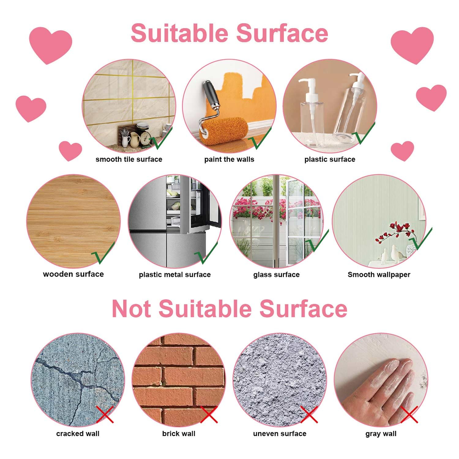 CharmFlo Confetti installation steps peel press reposition for simple design updates