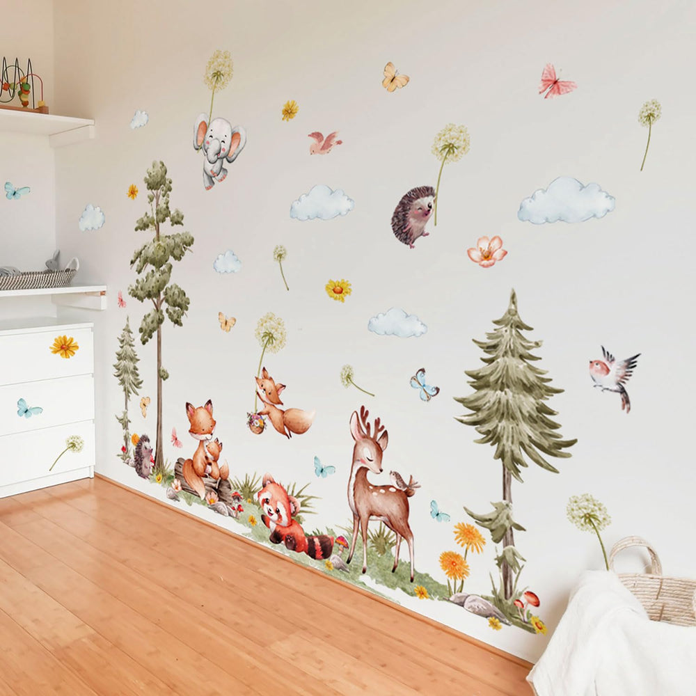 CharmFlo deer woodland wall sticker adds friendly character to playroom