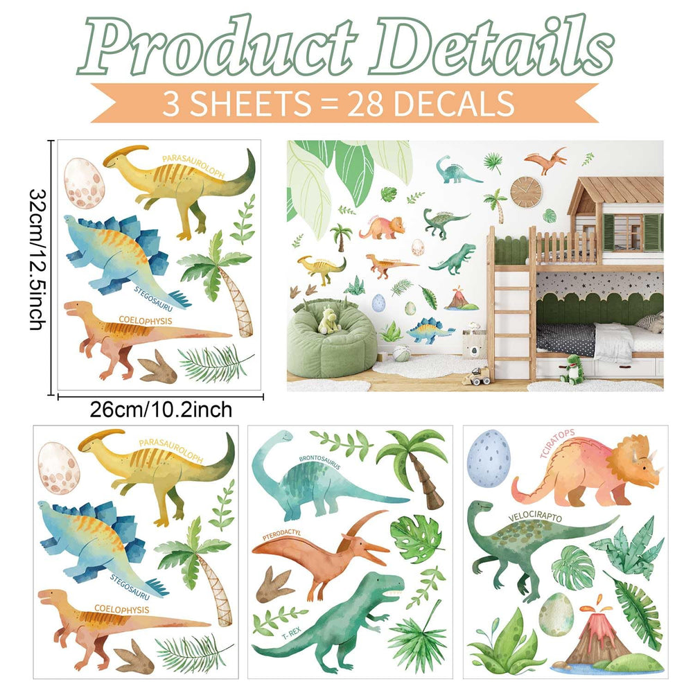 CharmFlo easy peel stick dino-decor makes quick DIY decorating on walls or windows.