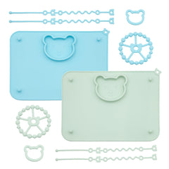 CHCC 2-pack baby silicone mats on high chair for clean, reachable essentials.