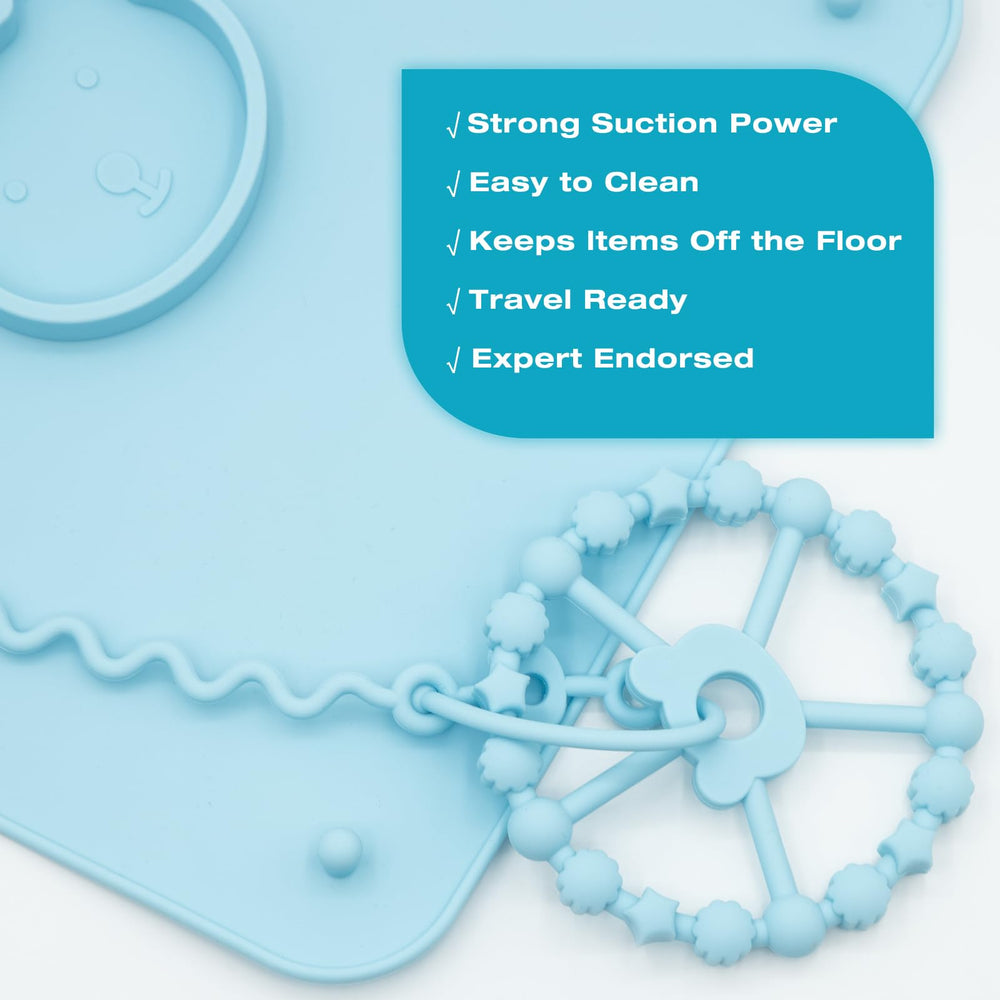 CHCC green and blue color combo brightens mealtimes and invites exploration.