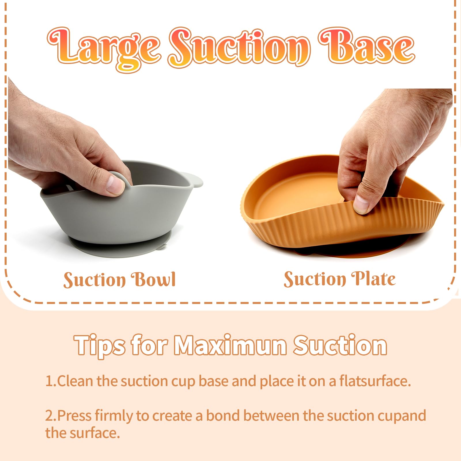 CHCC silicone bowl set image showing dishwasher-safe convenience and gentle baby materials