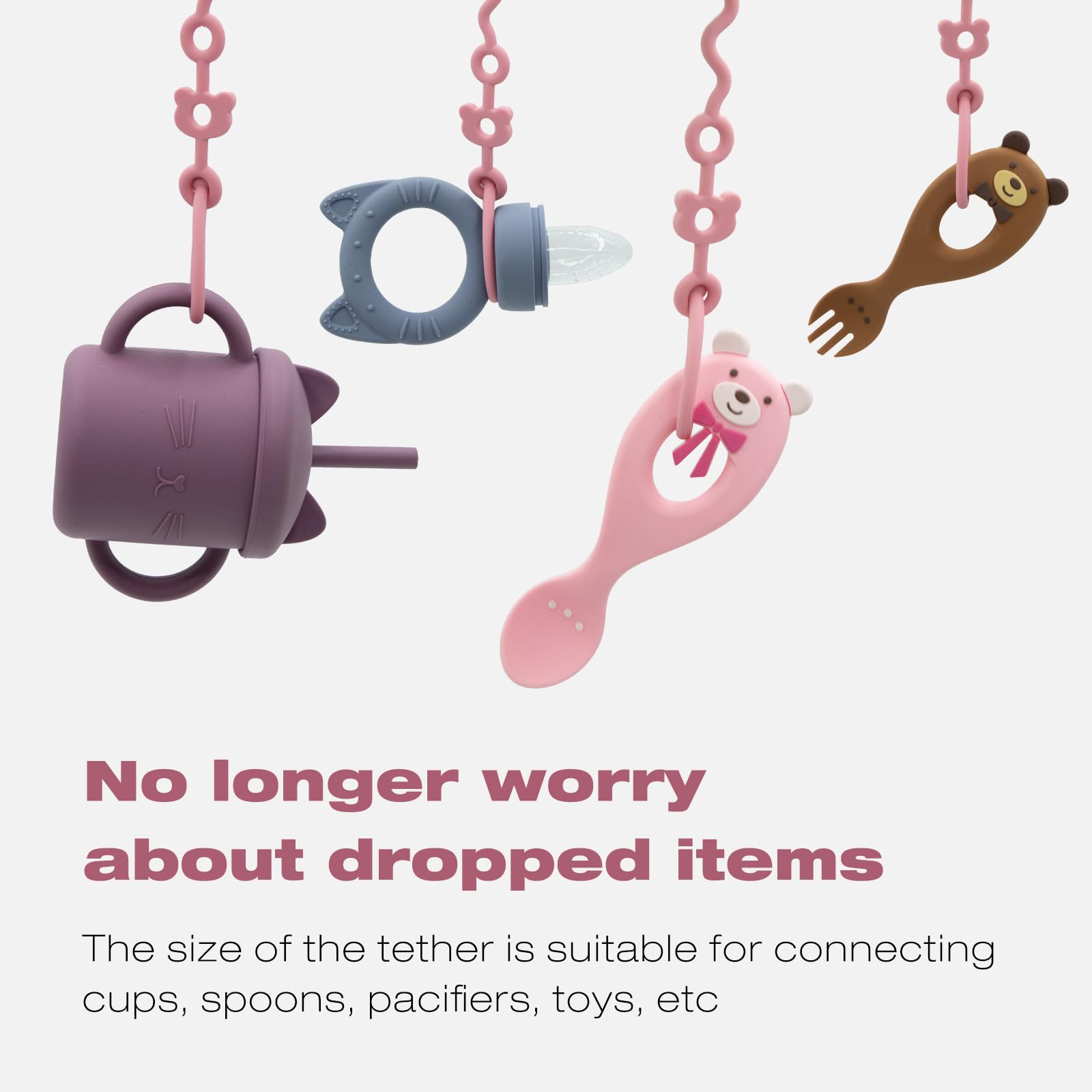 CHCC stretchable silicone straps invite play and support fine motor exploration.