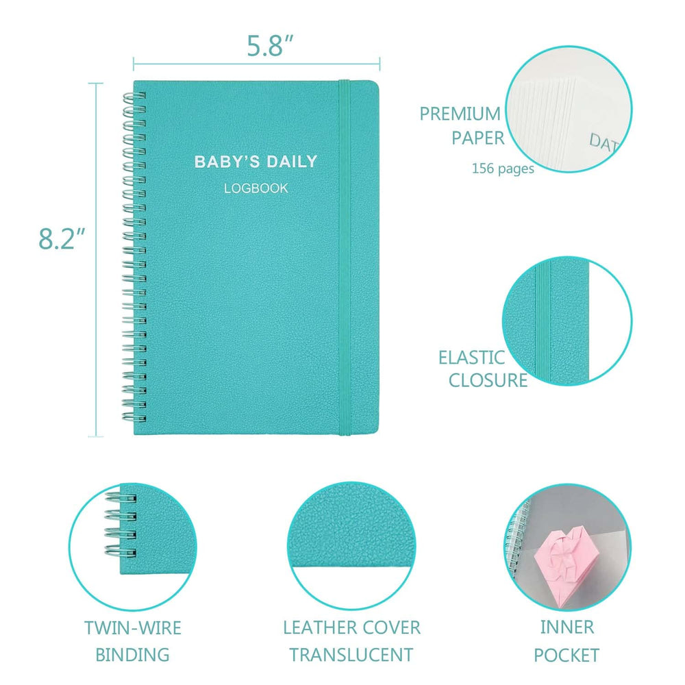 Cheericome Baby's Daily Log Book daytime and nighttime layout provides quick daily overview.
