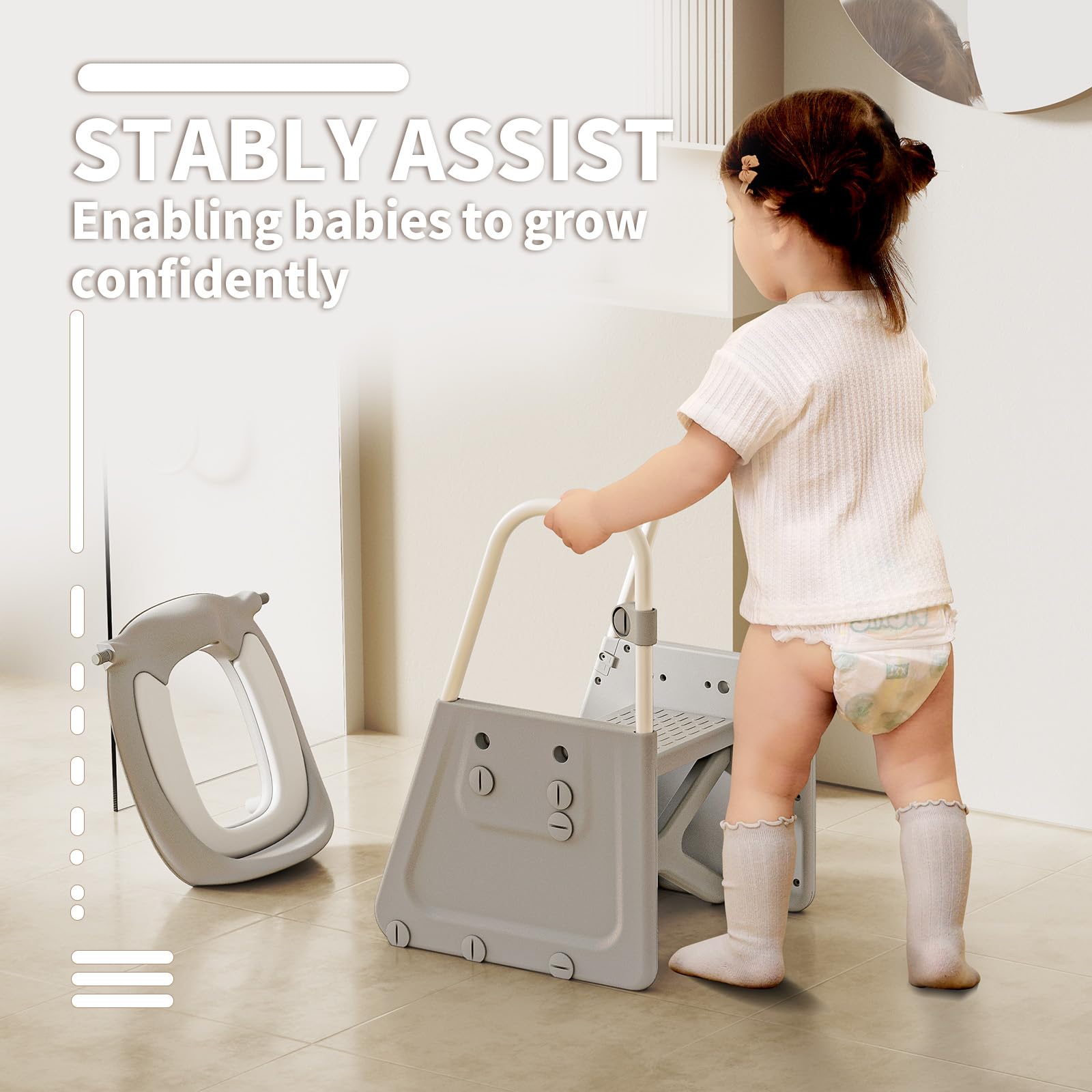 CheerKid 3-in-1 potty seat anti-slip steps provide safe climbing for toddlers