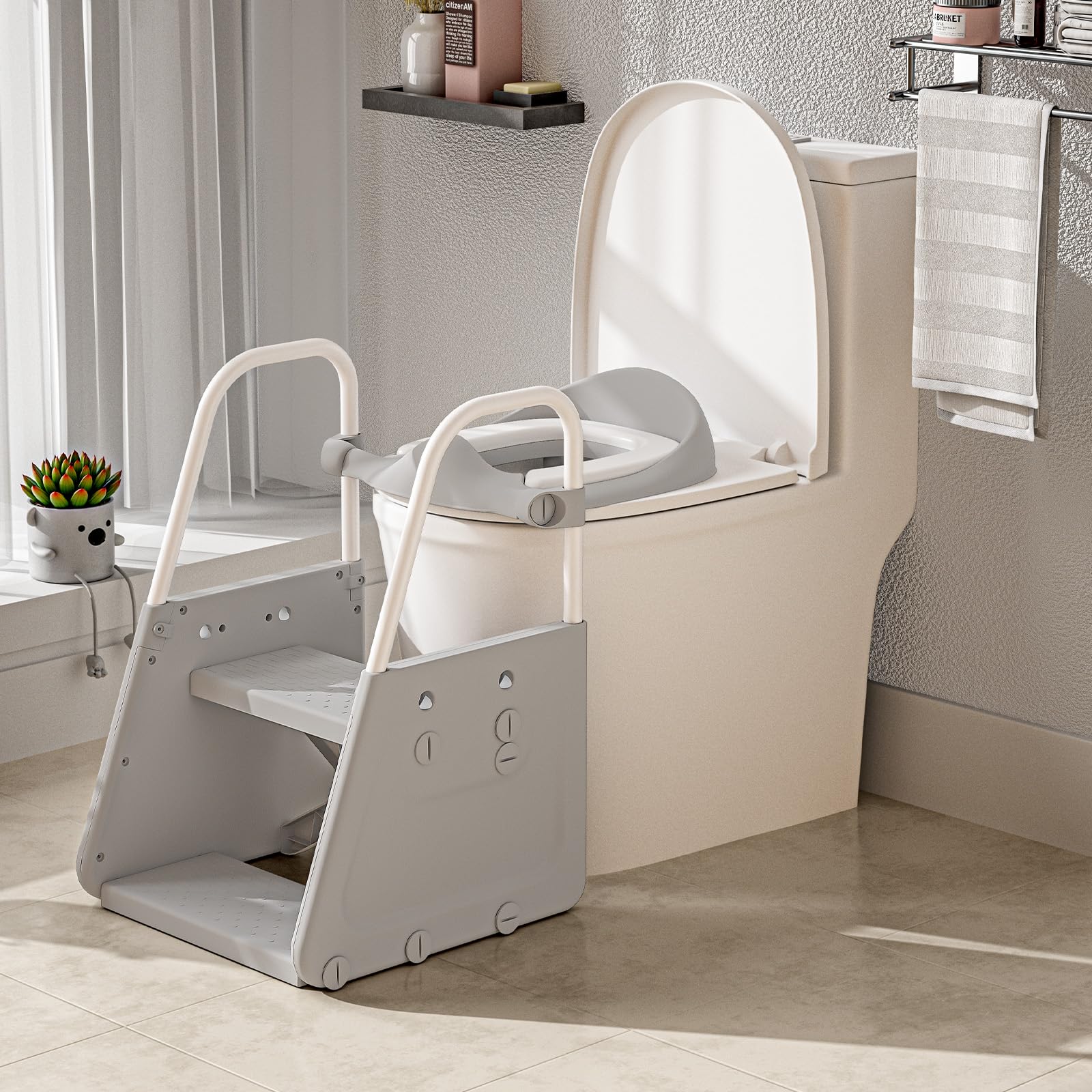 CheerKid 3-in-1 potty seat front view facilitates toddler access during training