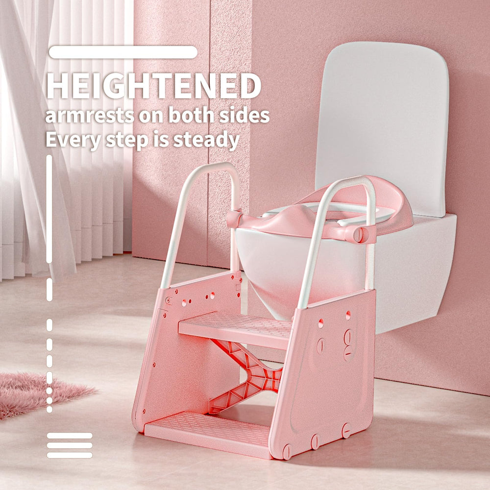 CheerKid adjustable-height steps adapt to different toilets as toddlers grow