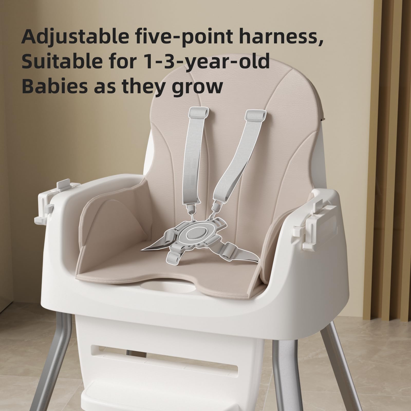 CheerKid compact dimensions fit small dining spaces at home.