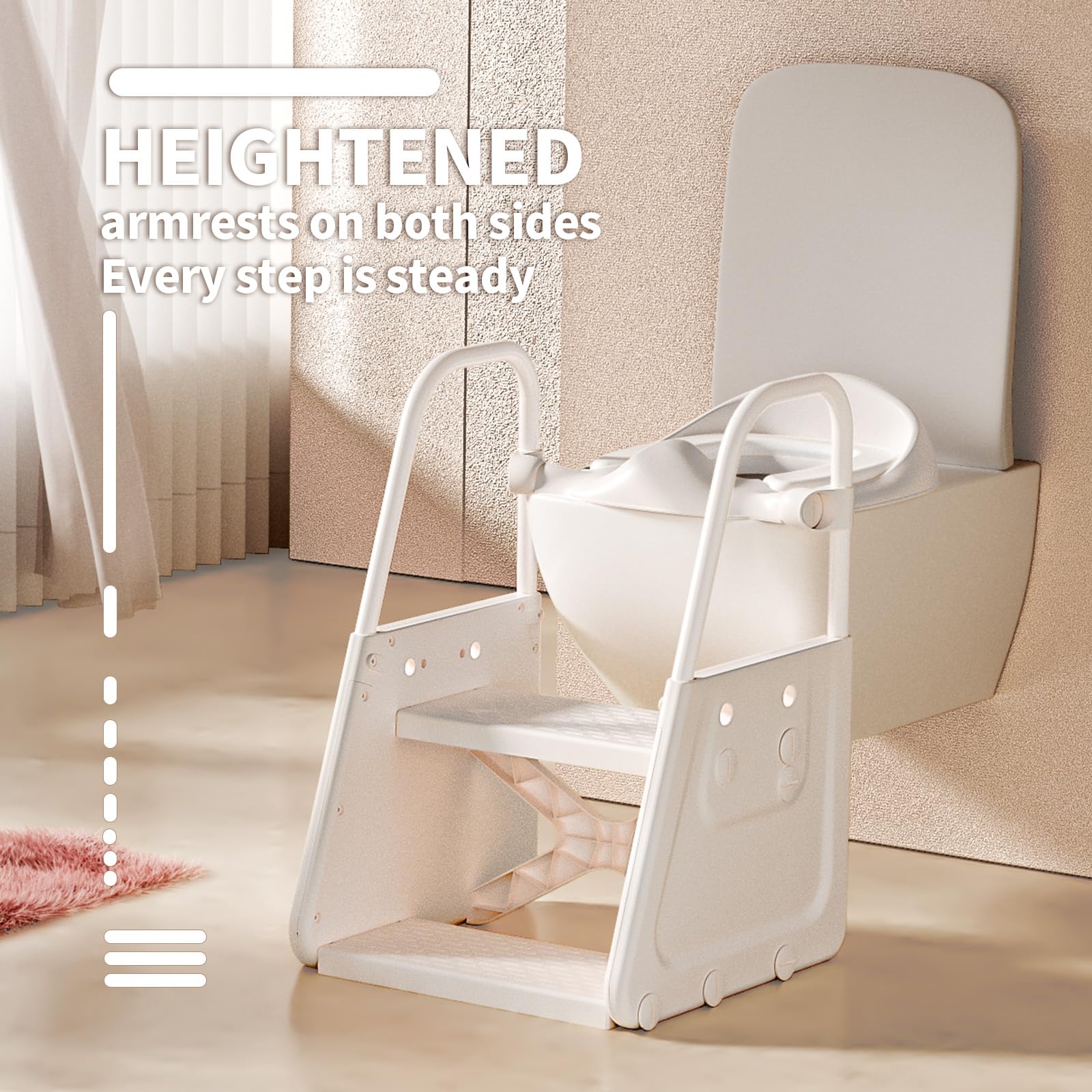 CheerKid guardrail-splash-protection emphasizes safety during potty trips and mess containment.