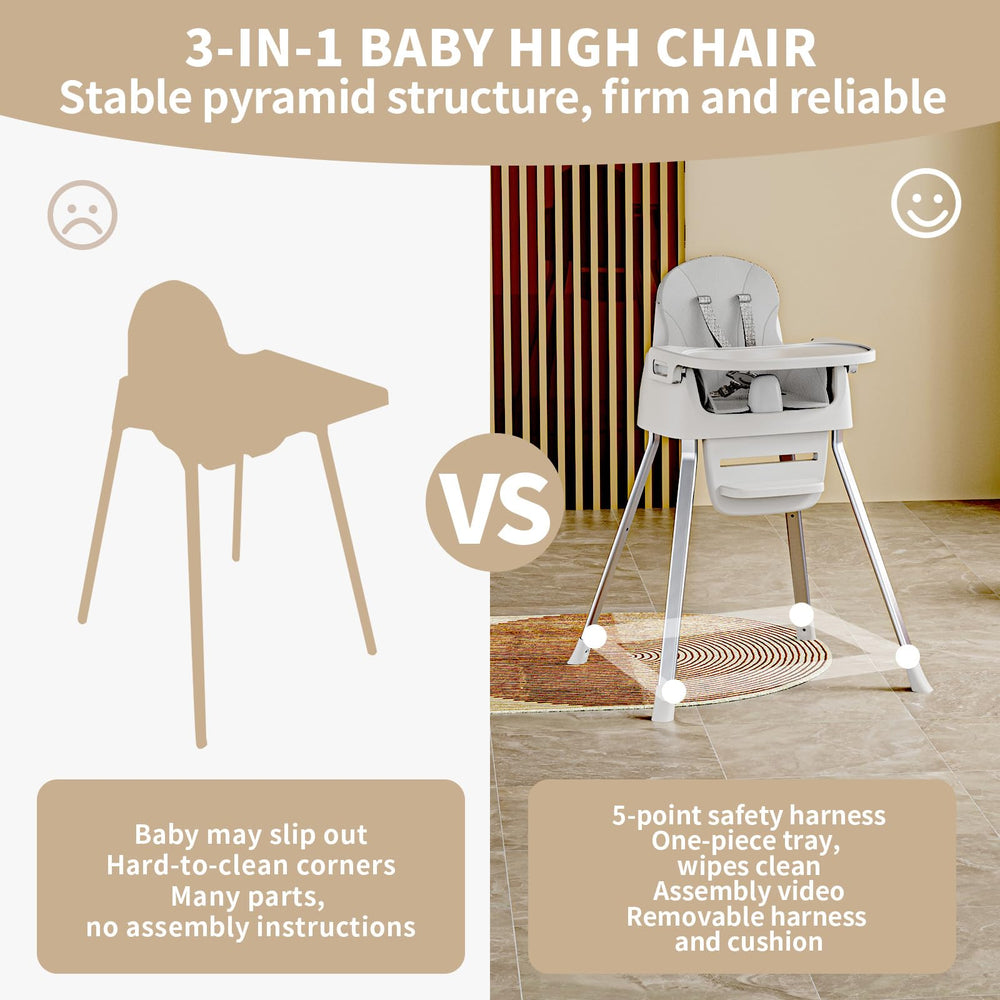 CheerKid portable highchair tray-detachable highlights easy feeding transitions