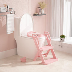 CheerKid toddler potty seat with foldable-steps offers space-saving convenience and quick setup.