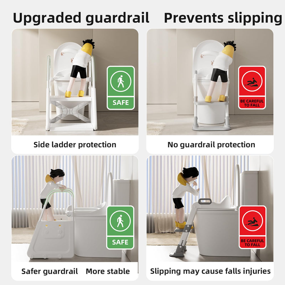 CheerKid toddler step stool demonstrates wide base for safe bathroom reach.
