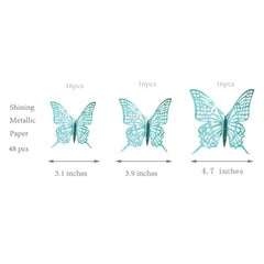 Cheerland 3D teal butterflies closeup shimmer enhances event backdrops