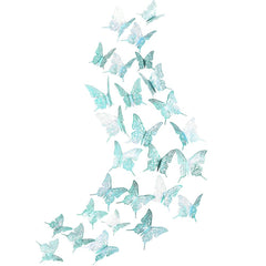 Cheerland 3D teal butterflies with large wings add dimensional wall interest for bedrooms