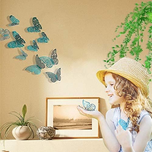 Cheerland Teal Blue butterfly decals on ceiling for dimensional decor