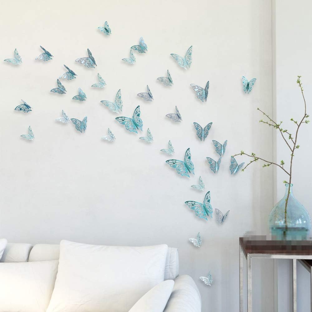 Cheerland teal butterflies used for wedding or baby shower decor and backdrop