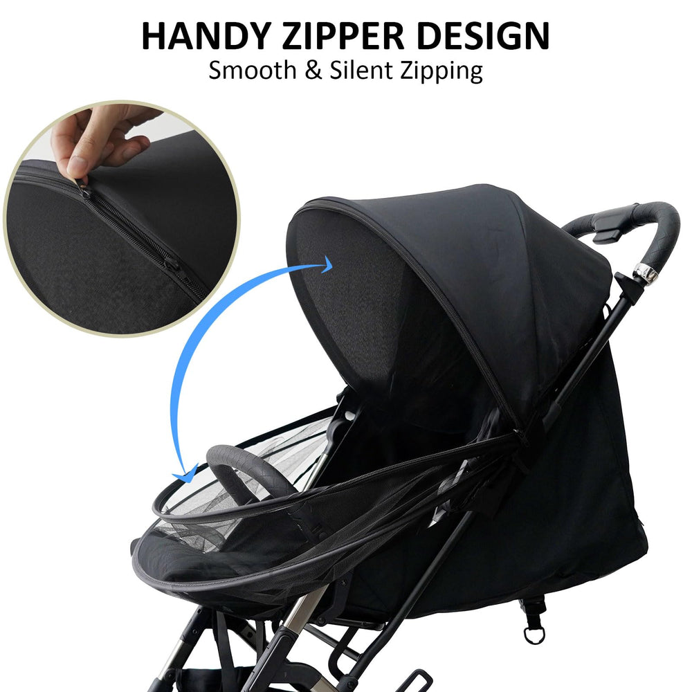 Cheermomo 2-in-1 stroller cover two-way zipper for quick diaper changes