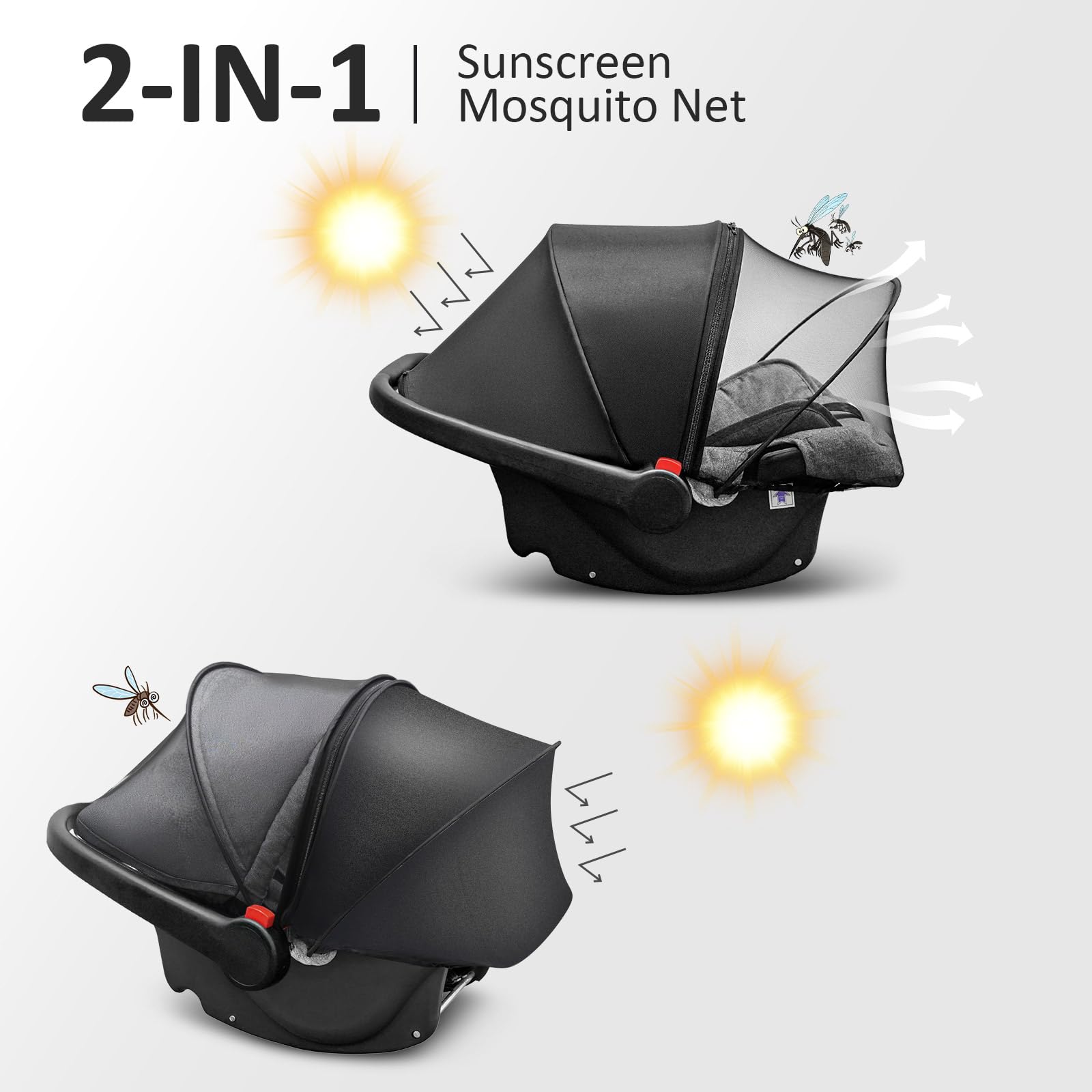 Cheermomo all-season protection shields against wind and pet hair on trips.