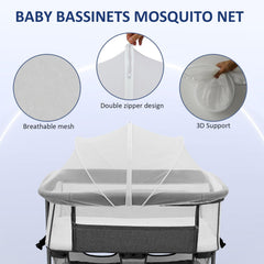 Cheermomo bassinet cover clear-visibility mesh keeps baby in view.