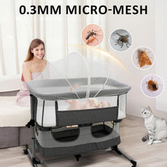 Cheermomo bassinet cover elastic-bottom fit demonstrates universal bassinet compatibility.