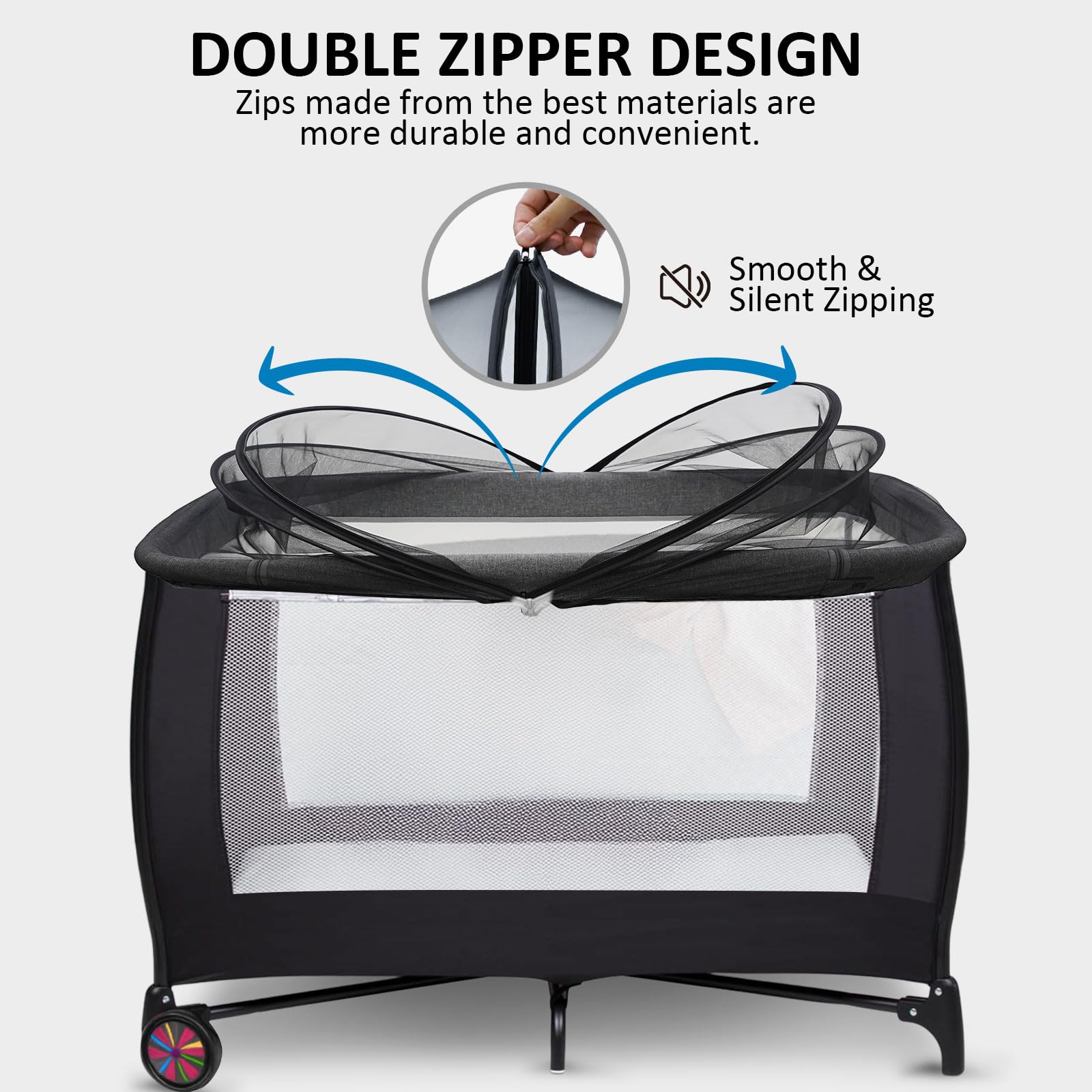 Cheermomo Pack n Play Cover breathable mesh keeps air flowing for comfy environment.