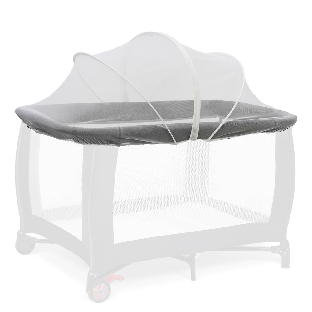 Cheermomo Pack N Play Cover mosquito net protecting baby during playtime.