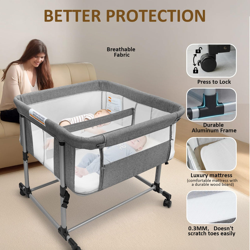 Cheermomo twin bassinet 45 pound capacity supports growing twins safely
