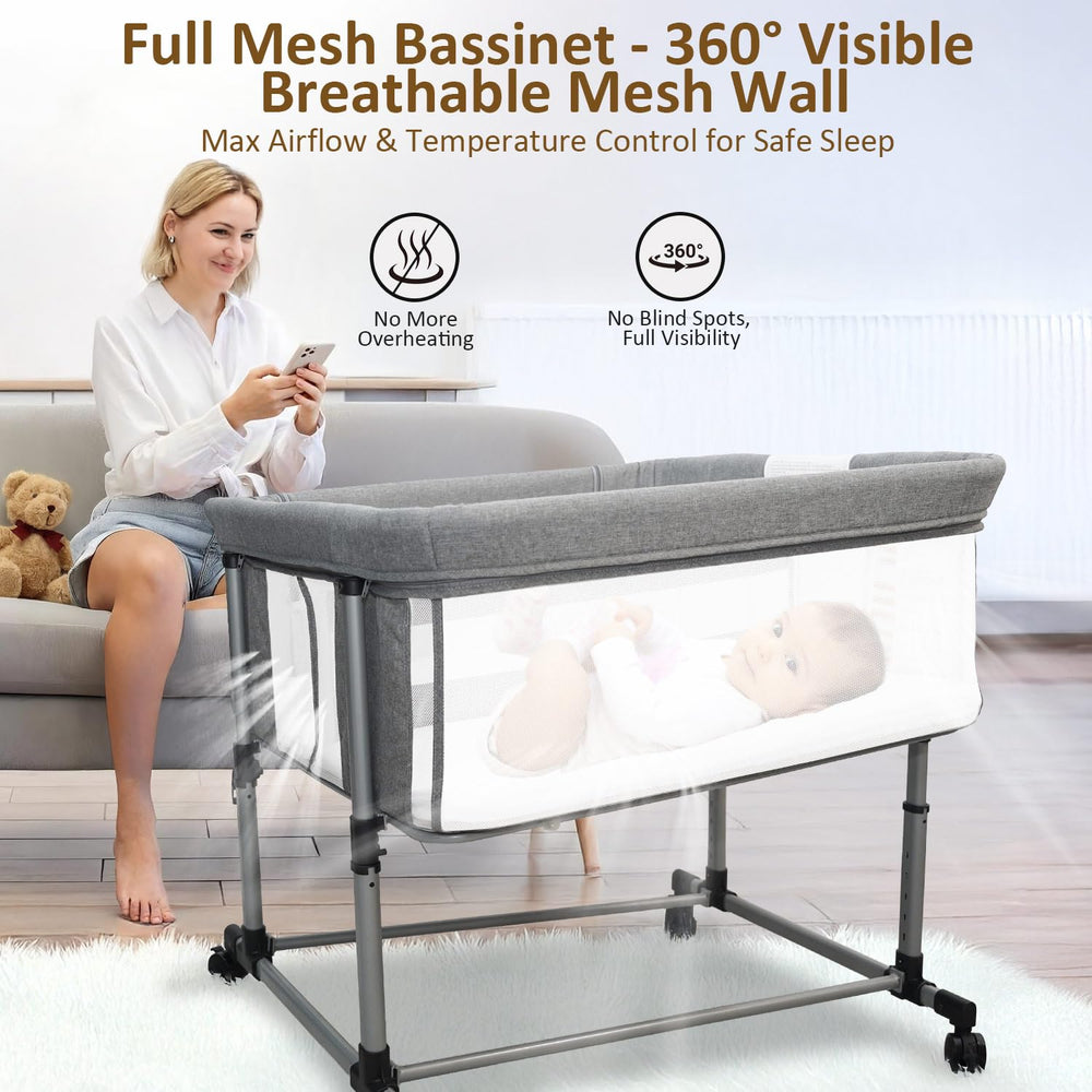Cheermomo twin bassinet tilt angle feature for comfortable newborn positioning