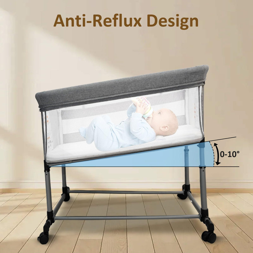 Cheermomo twin bassinet lockable wheels for easy and stable movement