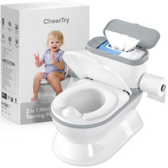 CheerTry 2-in-1 potty chair with flushing sound supports toddler toilet training.