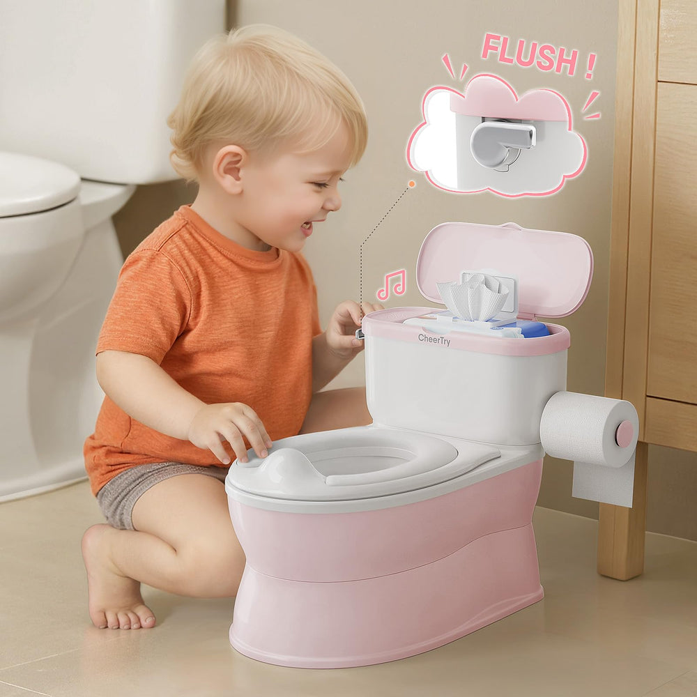 CheerTry 2in1 potty with detachable seat showcases easy toilet transition.