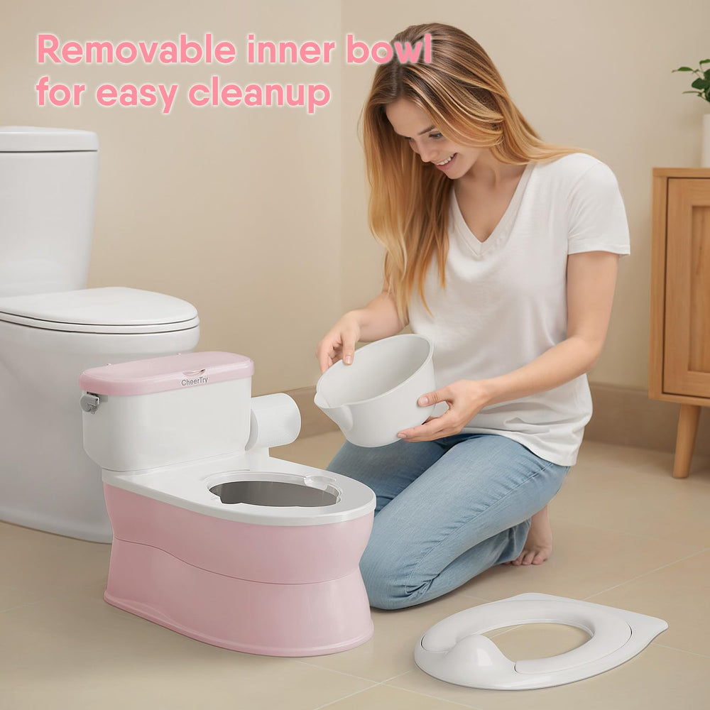 CheerTry 2in1 potty featuring toilet paper holder for convenient routines.