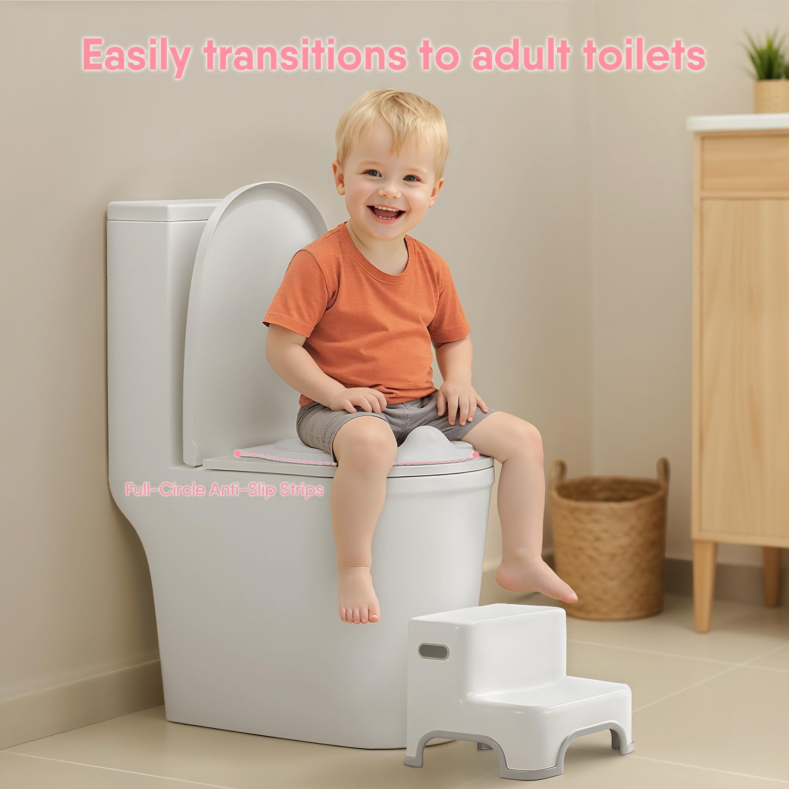 CheerTry 2in1 potty with wipes storage keeps supplies within reach.