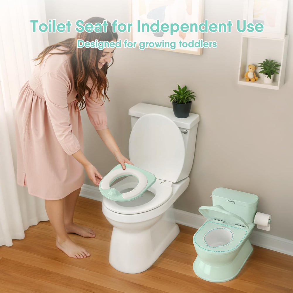 CheerTry 2-in-1 toddler potty realistic flushing sound encourages engagement during training