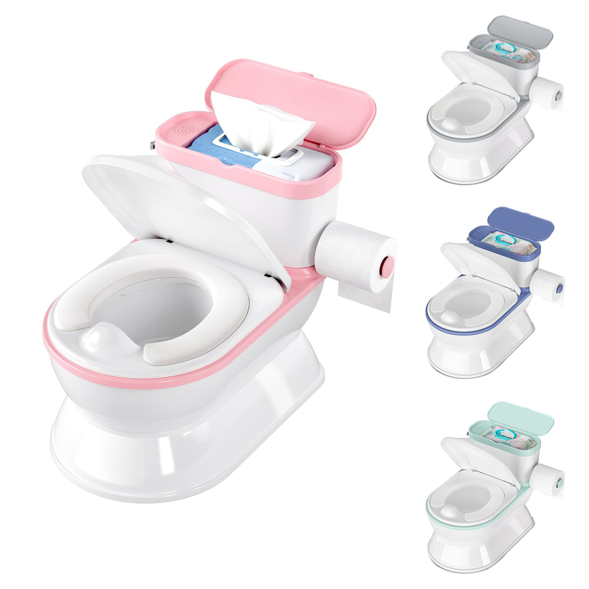 CheerTry 2in1 toddler potty with flushing sounds engages training