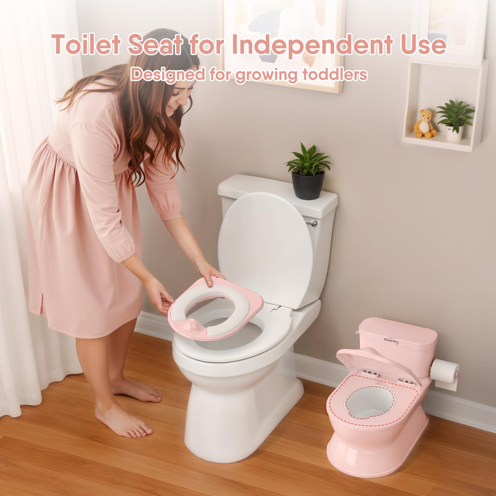 CheerTry anti-slip-base ensures stable bathroom use.