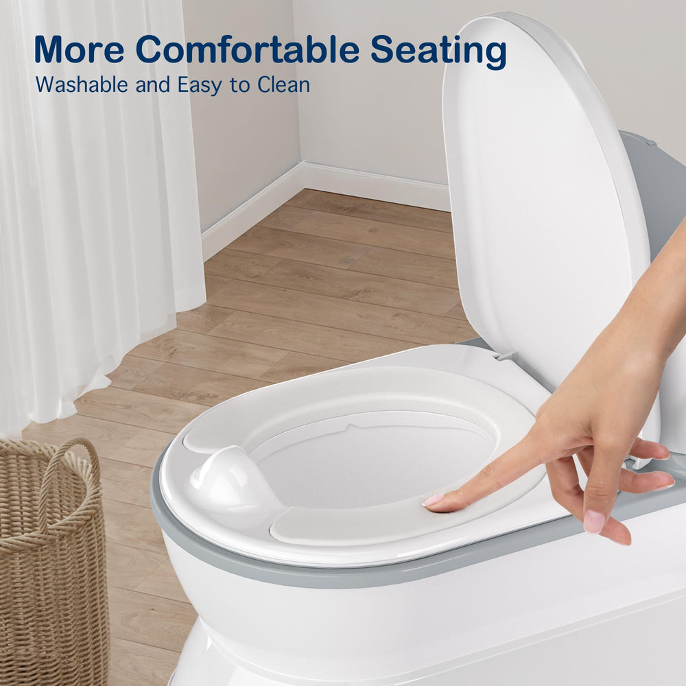 CheerTry detachable training seat eases transition to regular toilets.