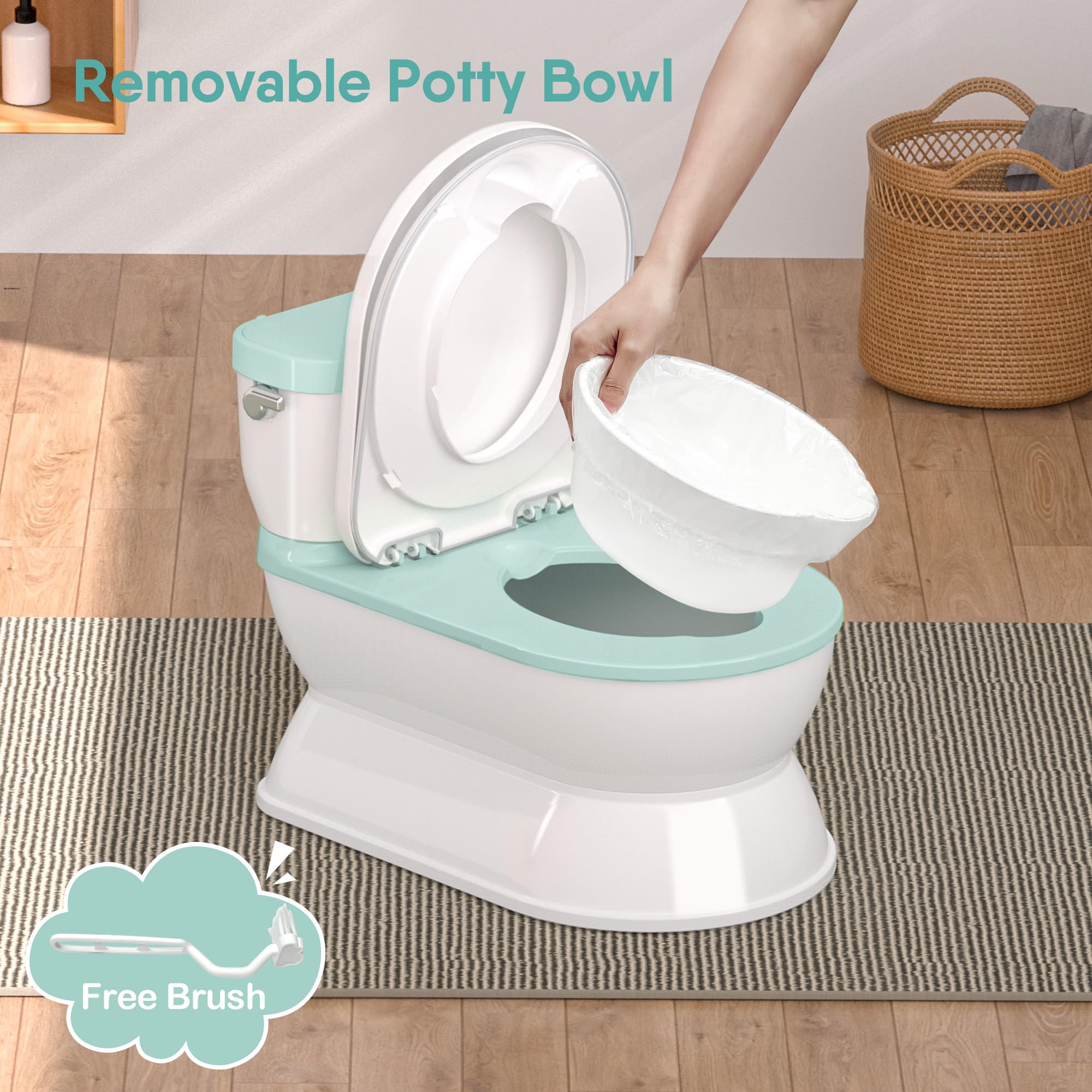 CheerTry detachable seat ring enables quick transition to adult toilets.