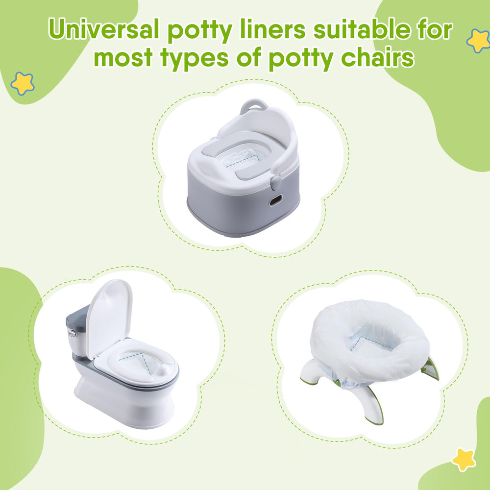 CheerTry potty-liner-drawstring-opening allows quick secure sealing after use.