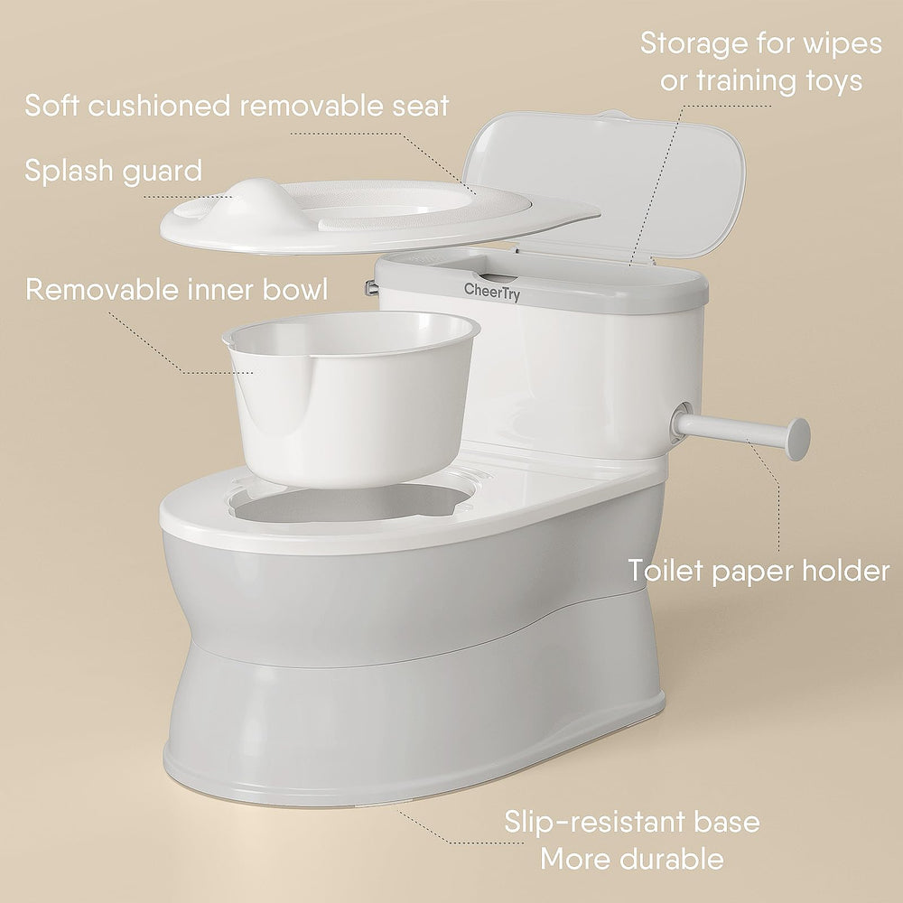 CheerTry potty-side-tray-storage adds space for toys and wipes during use