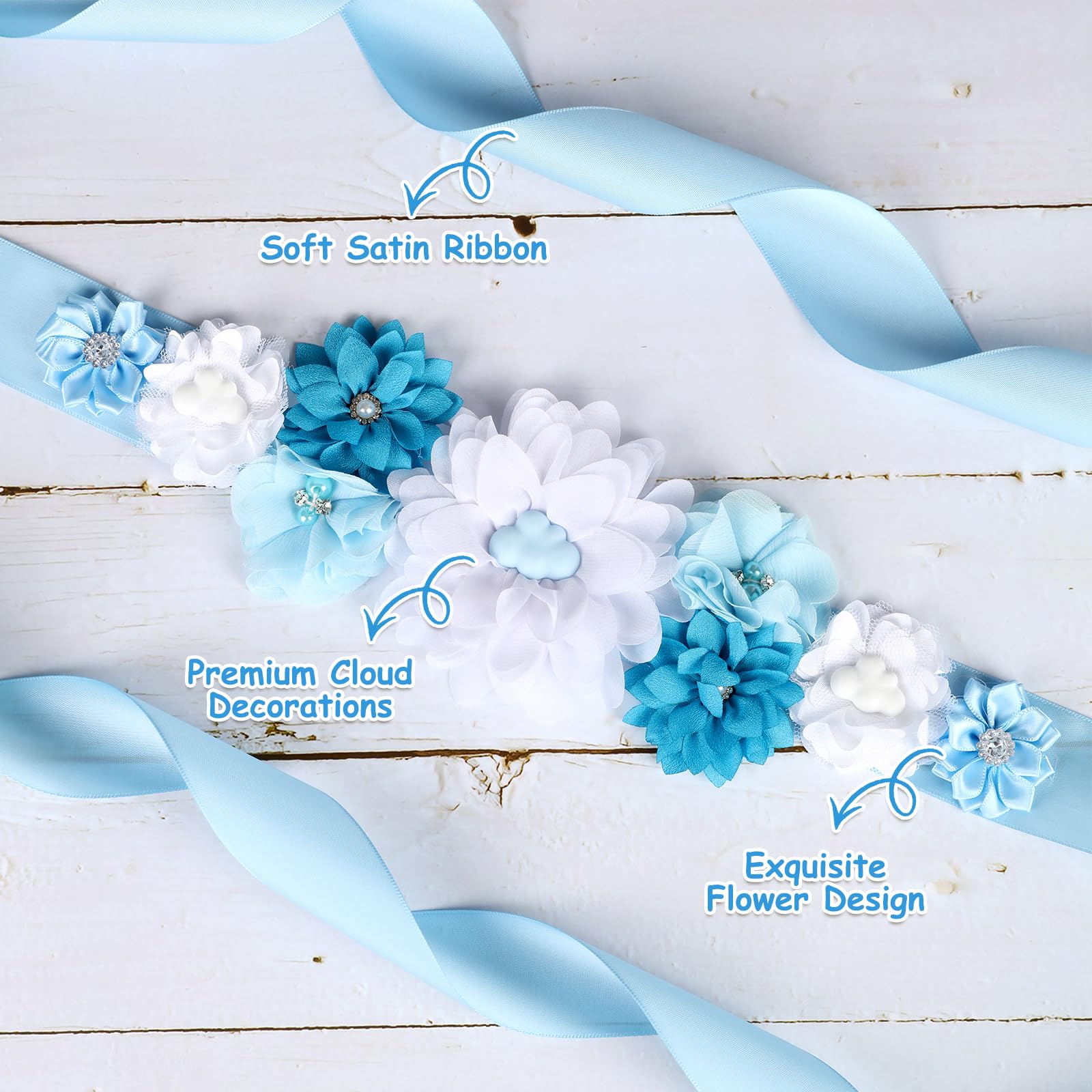 Cheerupp cloud sash belt ties easily for comfortable wear during pregnancy.
